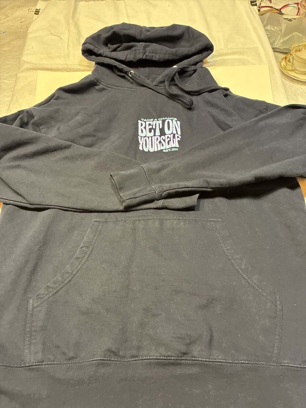 kkfit Take A Chance Bet On Yourself Pullover Hoodie, Black, Size Large